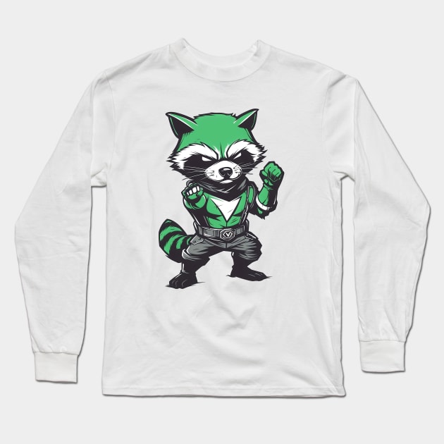 Raccoon Green Ranger Long Sleeve T-Shirt by PuanRangers Tee